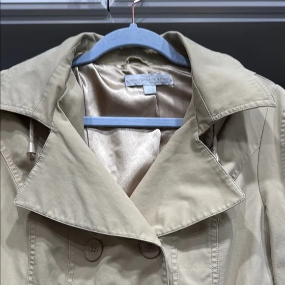 New York & Company Beige Trench Coat - Picture 3 of 12